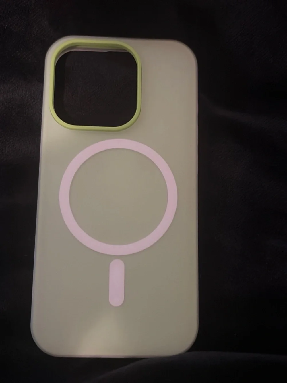 Phone Case - Sage Green with Pink MagSafe Accent